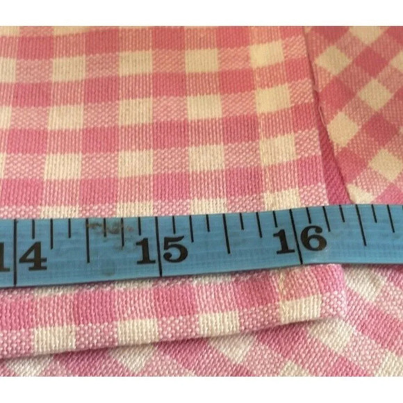 Pink Gingham Flamingo Placemats W/Cloth Napkins Set Of 8 Cotton Beach Summer - Picture 6 of 7
